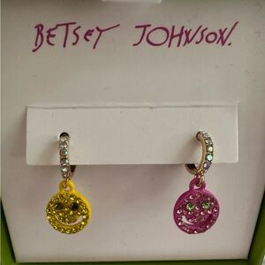 Betsey Johnson Smiley Face Earrings